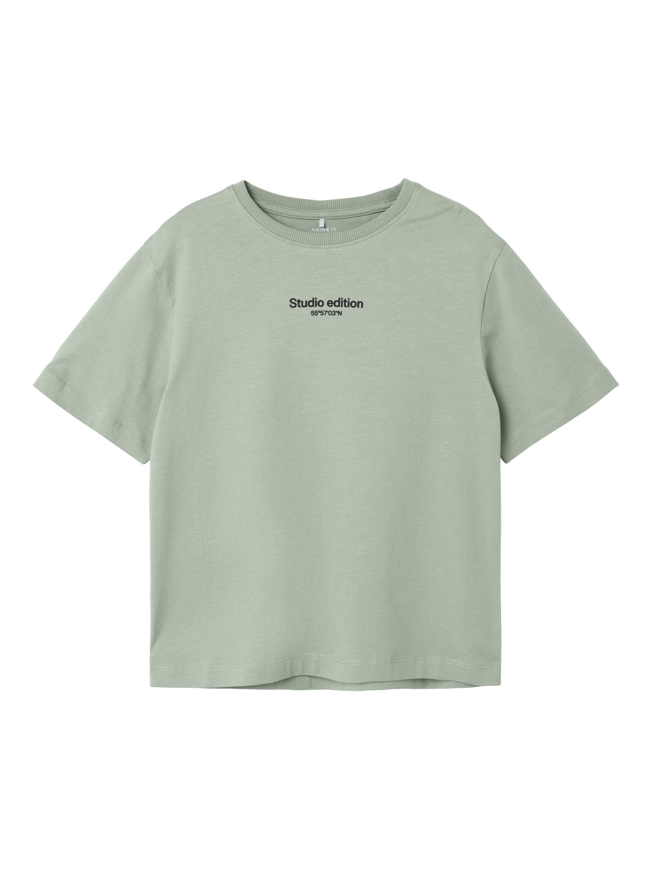 T-Shirt aus Bio-Baumwolle - Jadeite/W. BLACK PRINT - Grün