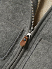 Fleecejacke - Light Grey Melange - Grau