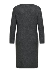 Midikleid - Medium Grey Melange/Silver stu - Grau