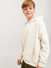 Sweathoodie aus Baumwollmix - Moonbeam/JACK&JONES - Beige