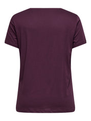 T-Shirt BONNIE aus Baumwolle - Mauve Wine/Zebra heart + Gold - Rot