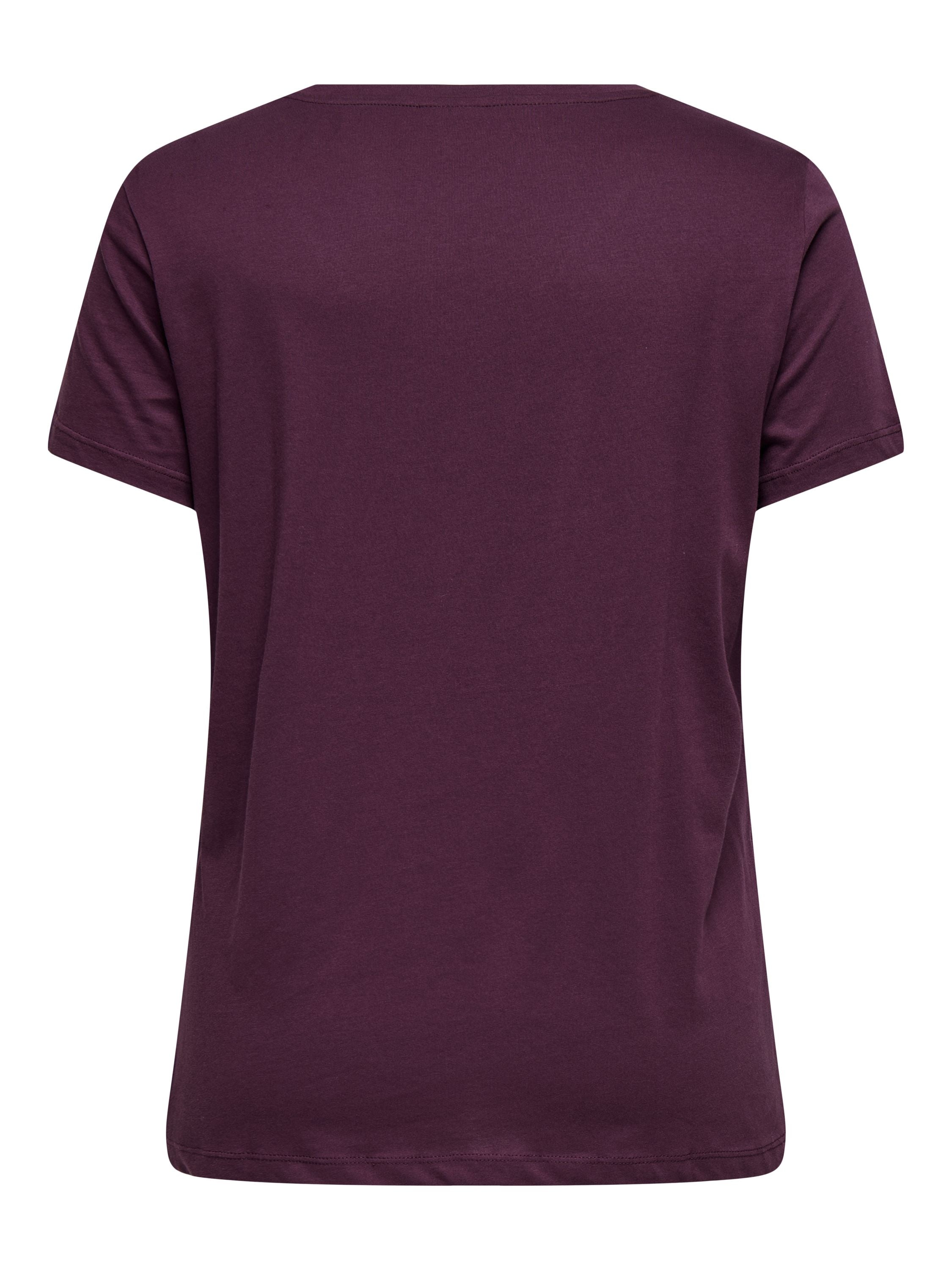 T-Shirt BONNIE aus Baumwolle - Mauve Wine/Zebra heart + Gold - Rot