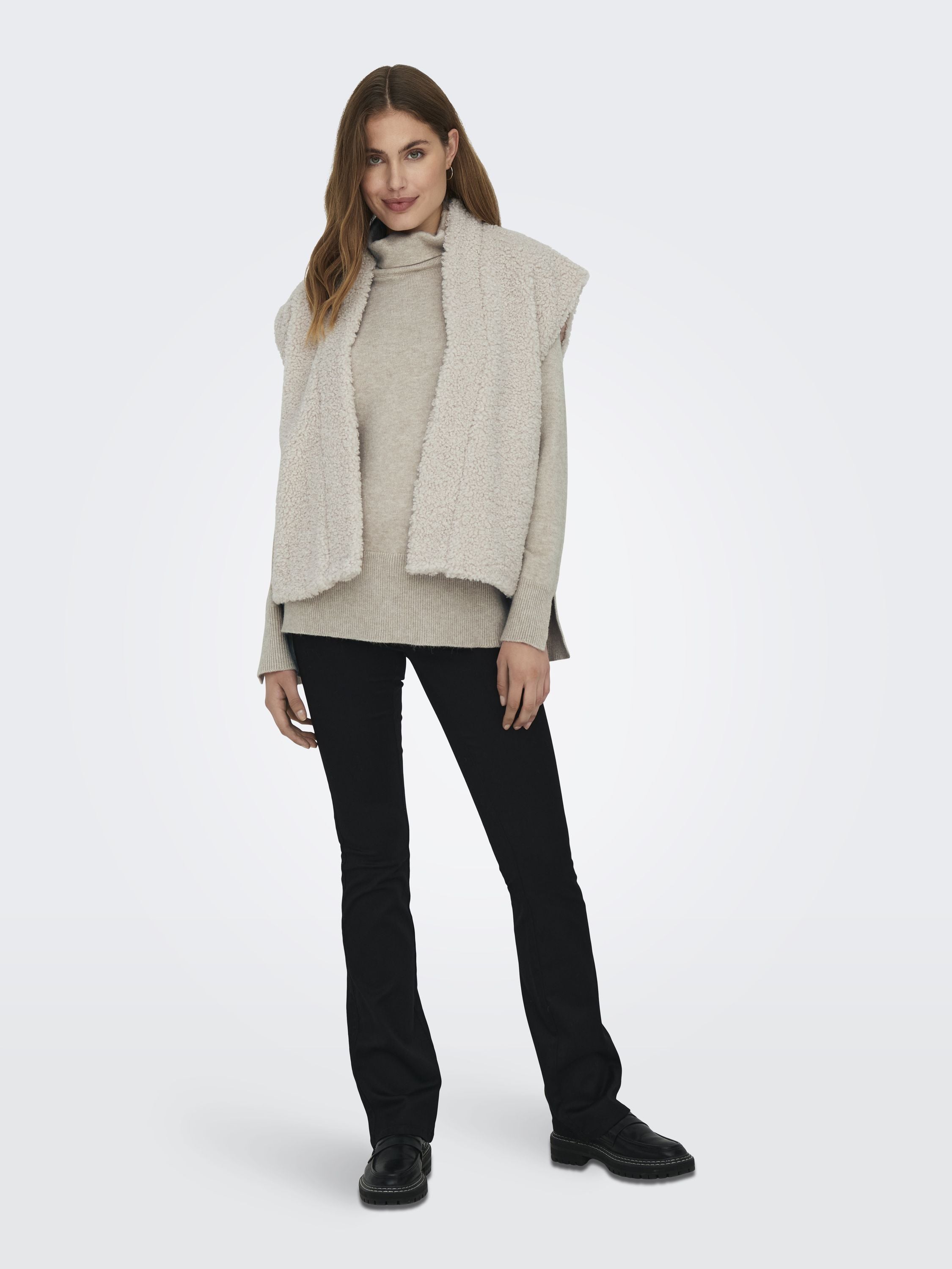Teddyfell Weste - Pumice Stone - Creme