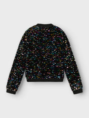 Blousonjacke mit bunten Pailetten - Black/MULTI - Schwarz