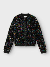 Blousonjacke mit bunten Pailetten - Black/MULTI - Schwarz
