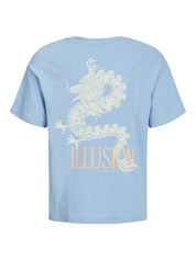 T-Shirt mit Print - Chambray Blue - Blau