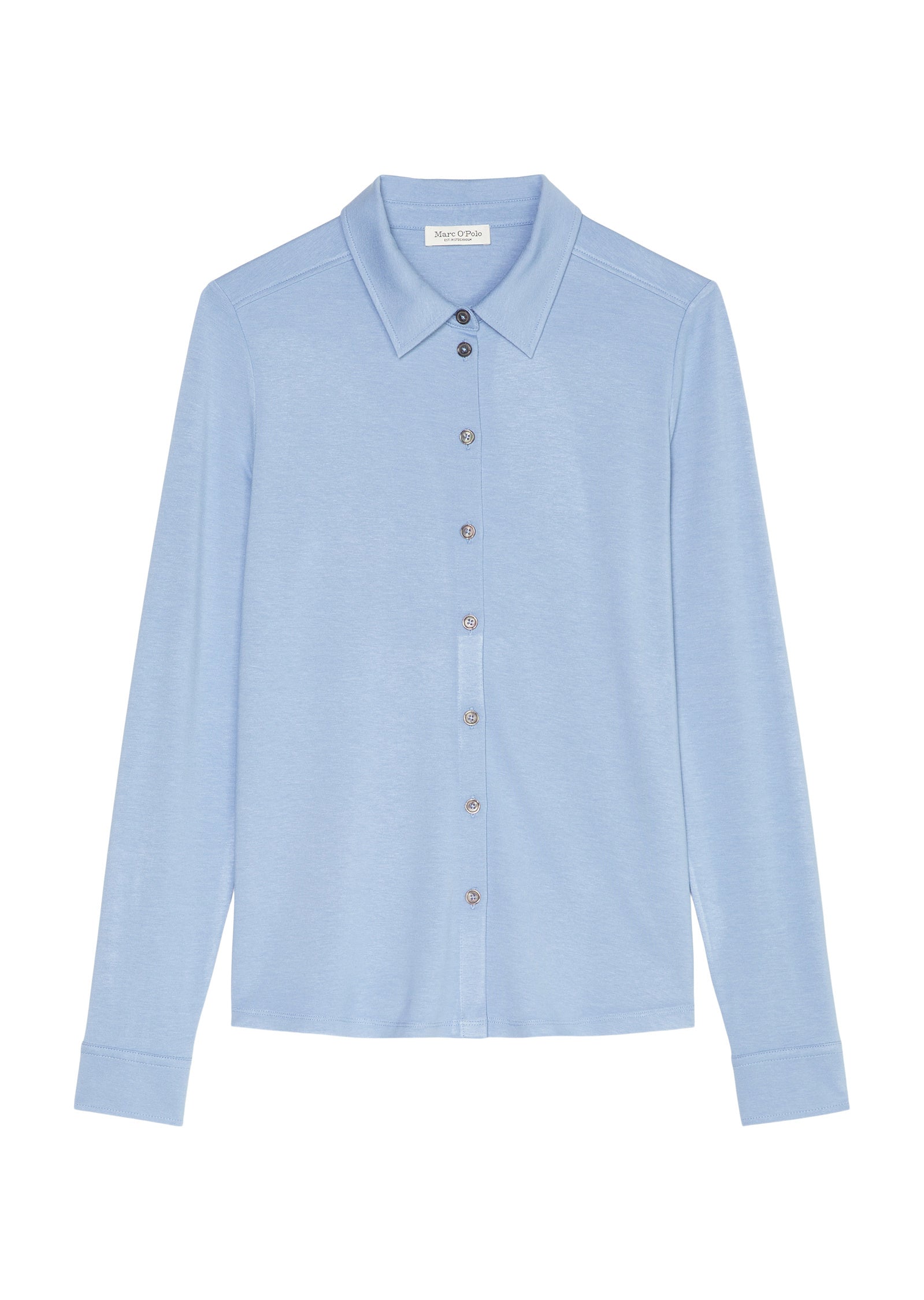 Langarmshirt aus Viskose - 831-fresh sky - Blau