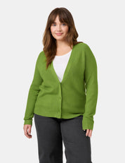 Basic Strickjacke aus Rippstrick - 05690 BRIGHT TREETOP - Grün