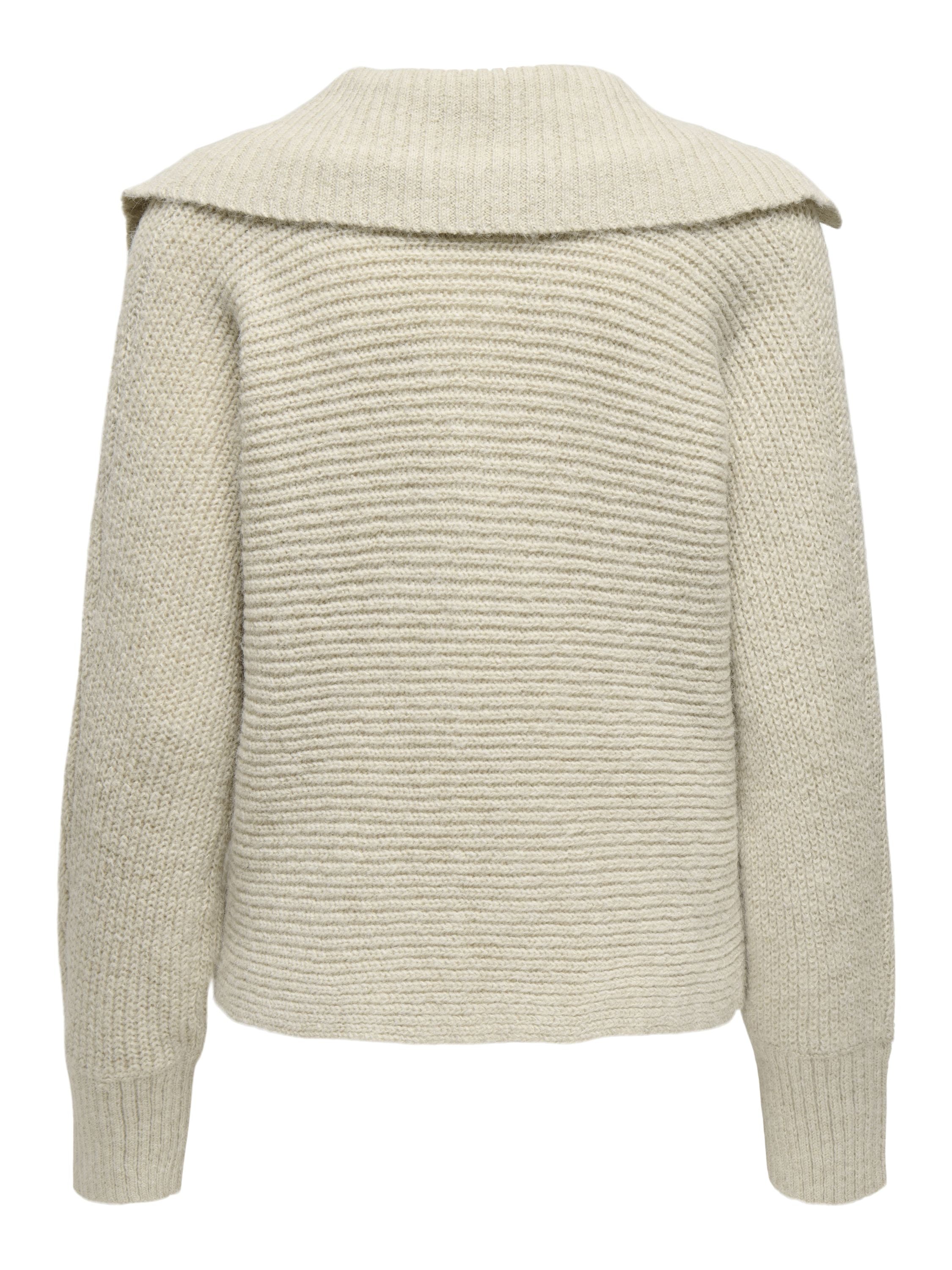 Strickpullover mit V-Ausschnitt - Whitecap Gray - Grau