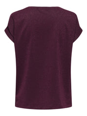 Glitzer-T-Shirt aus Viskosemix - Chocolate Truffle/CHOCOLATE TR - Rot