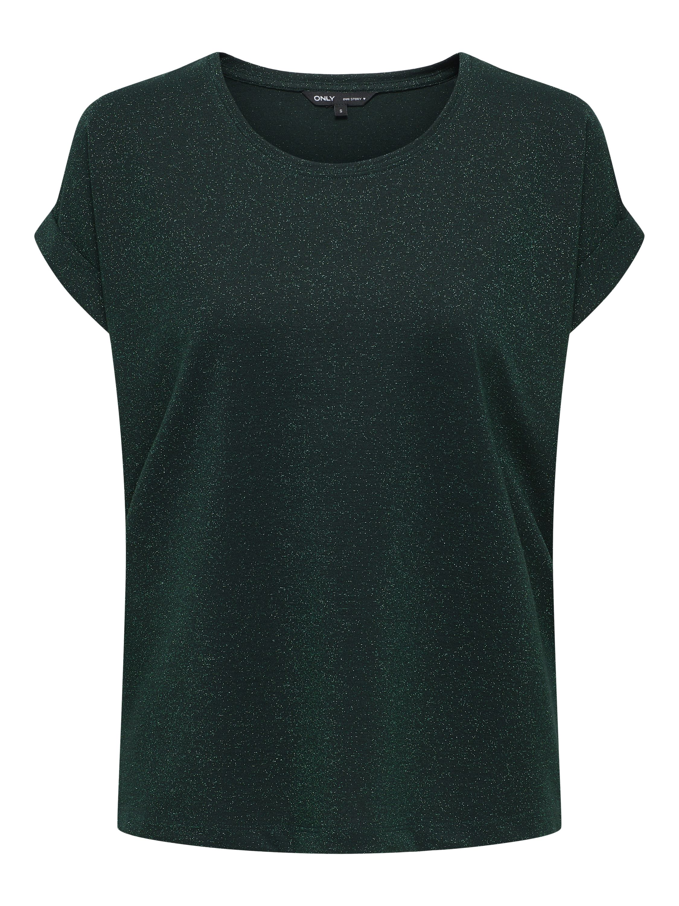 Glitzer-T-Shirt aus Viskosemix - Scarab/SCARAB LUREX - Grün