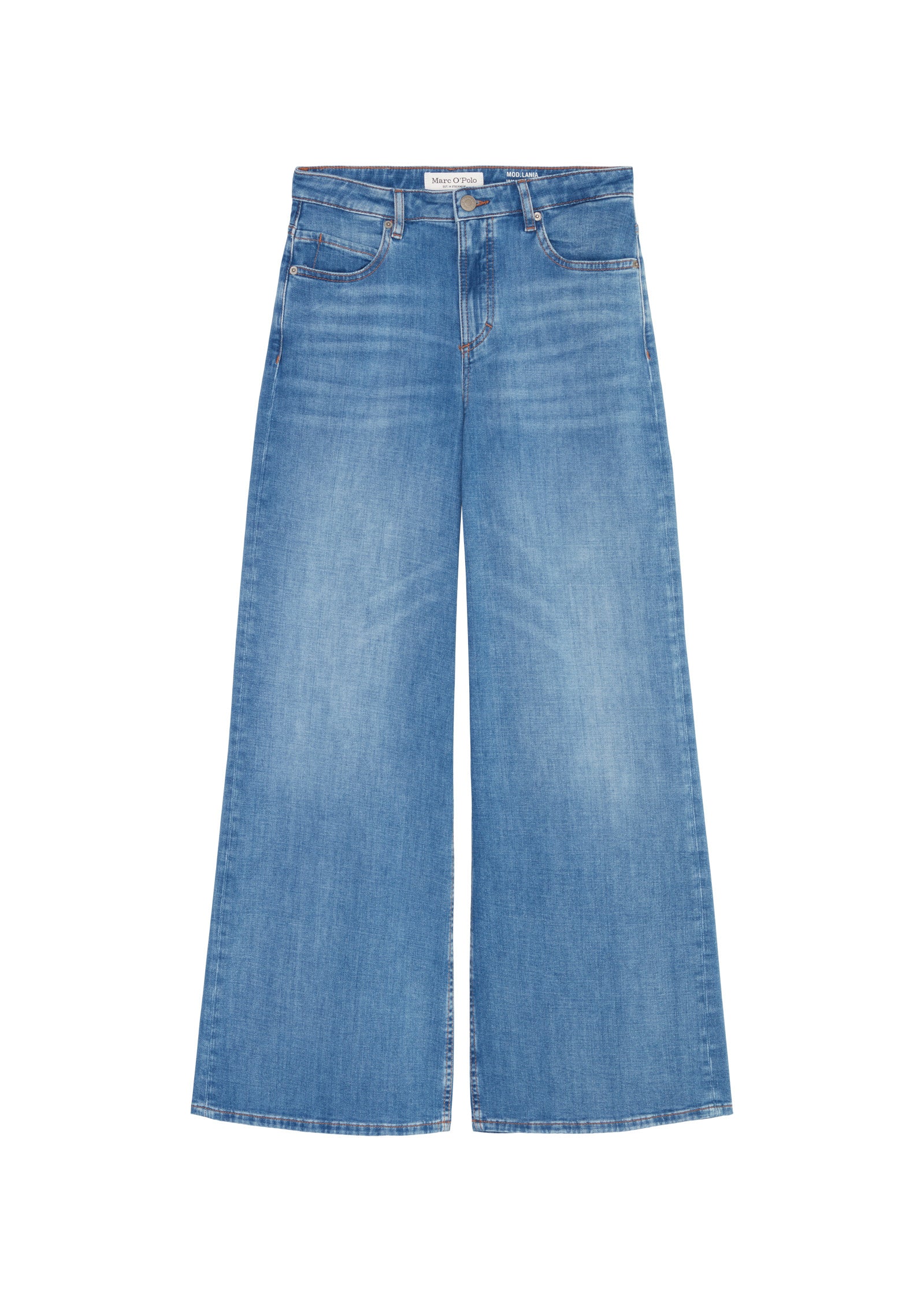 Jeans Wide Leg - 030-Soft touch mid blue wash - Blau