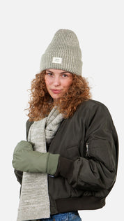 Strickmütze OWLET - pale army - Grün