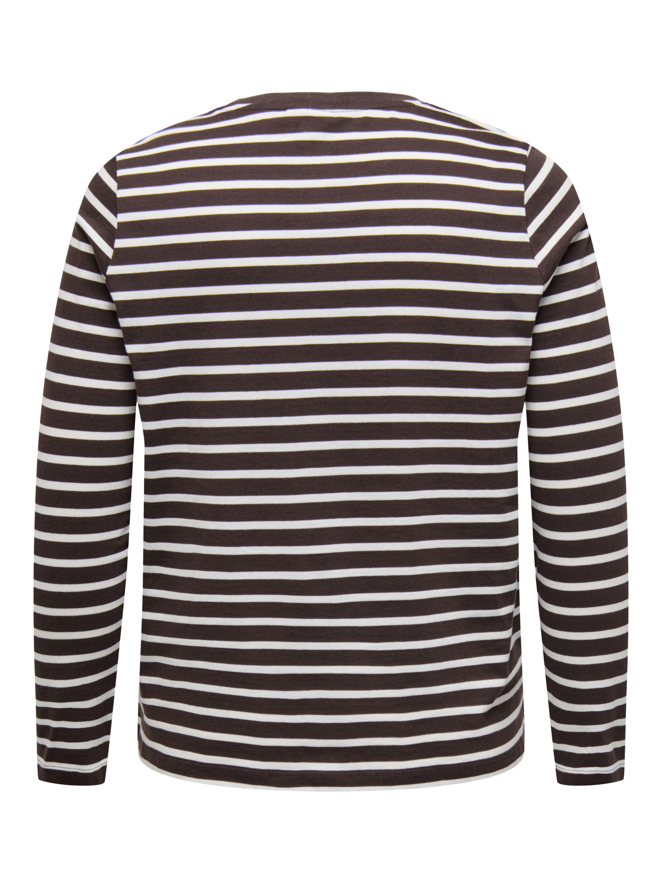 Langarmshirt aus Baumwolle - Seal Brown/CLOUD DANCER - Braun