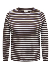 Langarmshirt aus Baumwolle - Seal Brown/CLOUD DANCER - Braun