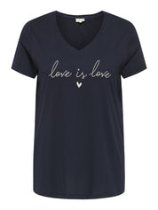 T-Shirt KALLIE aus Baumwolle - Night Sky/Love Is Love - Blau