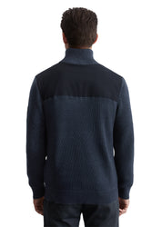 Strickpullover mit 1/2 Zip - 898-dark navy - Blau