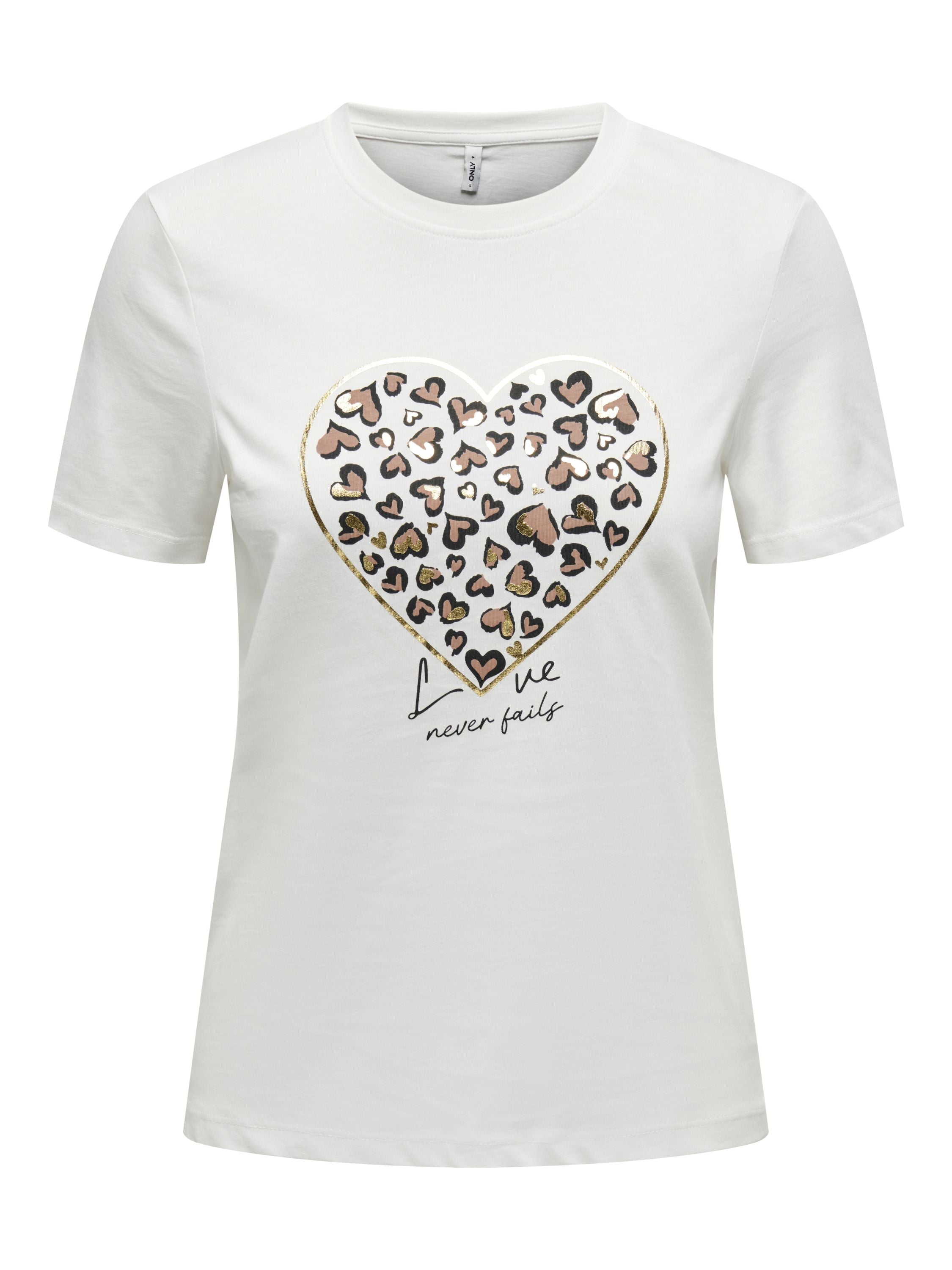 T-Shirt aus Bio-Baumwolle - Cloud Dancer/Heart - Weiß