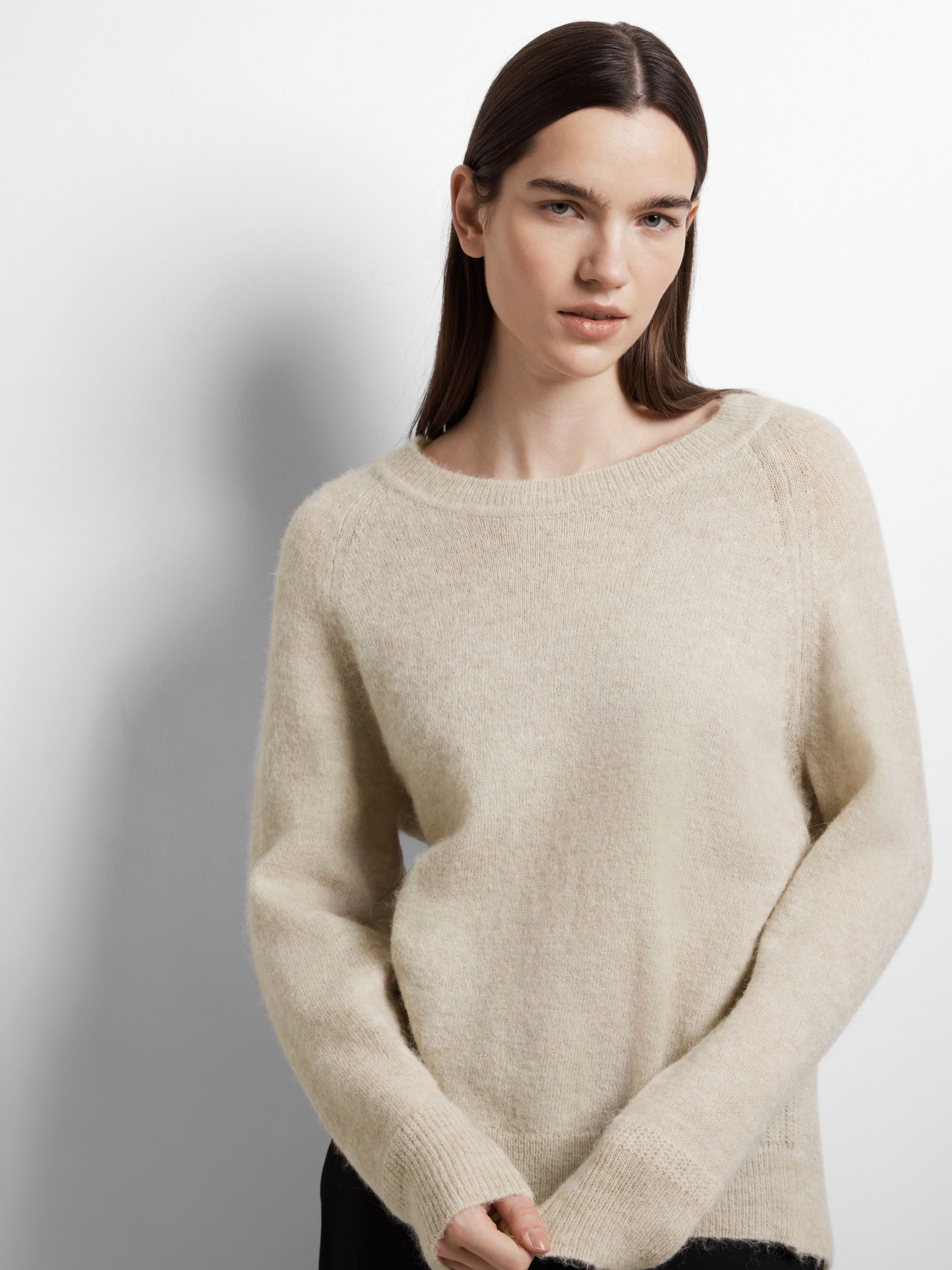 Strickpullover aus Wollmix - Birch/MELANGE - Beige