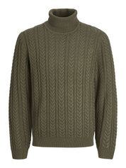 Strickpullover aus Baumwollmix - Black Olive - Grün