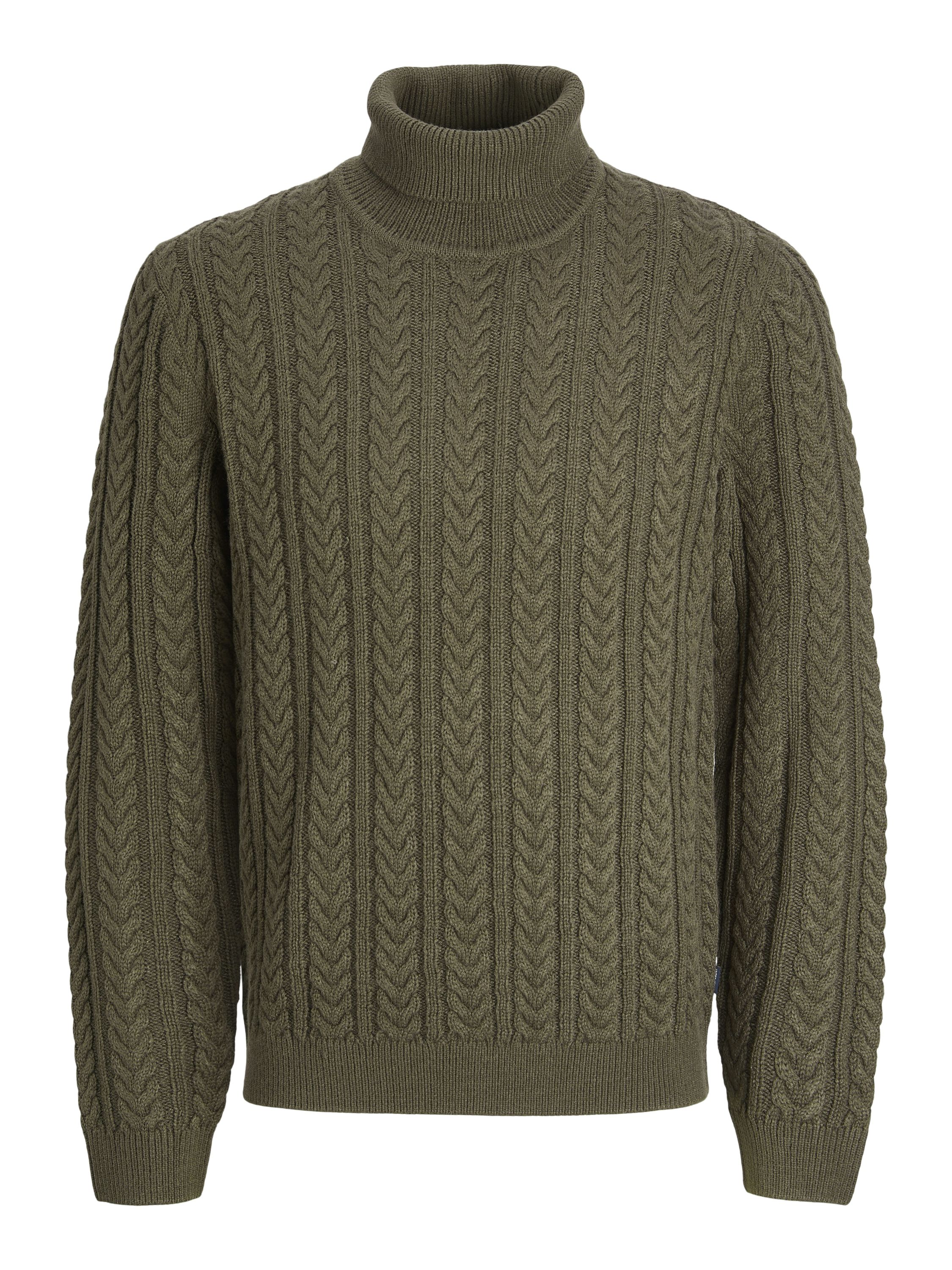 Strickpullover aus Baumwollmix - Black Olive - Grün