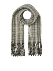 Schal kariert mit Fransen - Antique White/Checks - Creme
