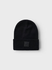 Strickmütze mit Umschlag - Black - Schwarz