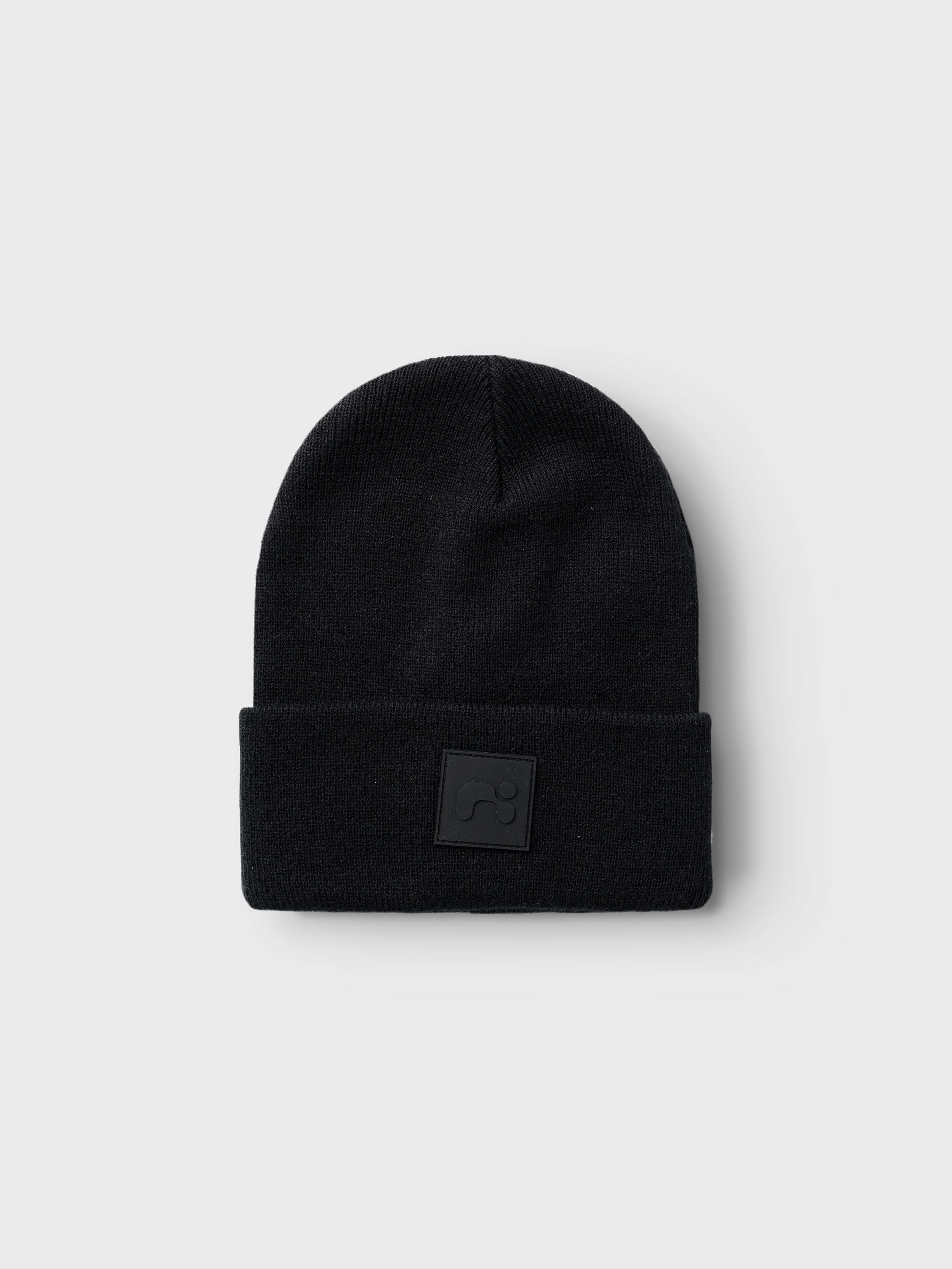 Strickmütze mit Umschlag - Black - Schwarz