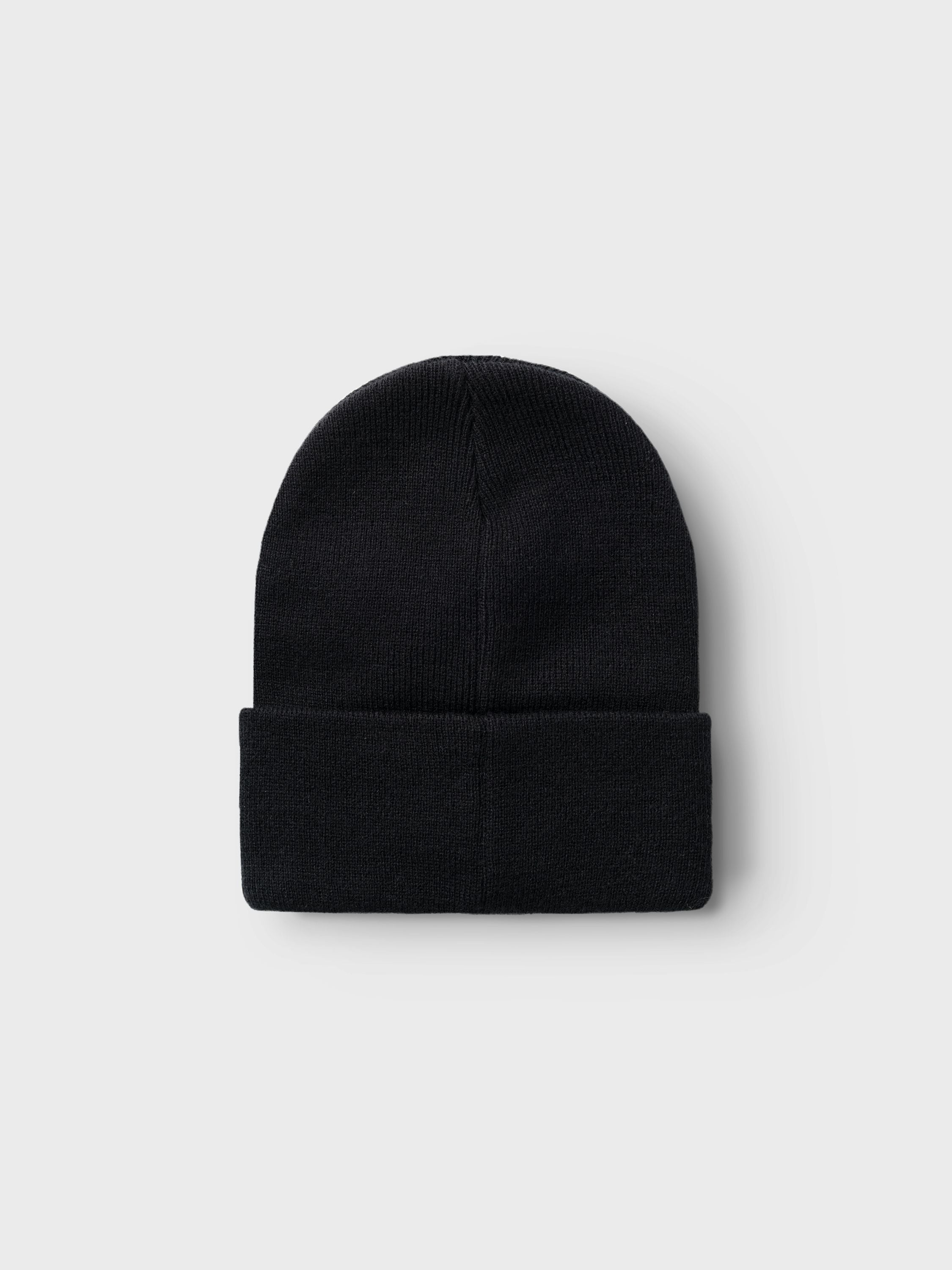 Strickmütze mit Umschlag - Black - Schwarz