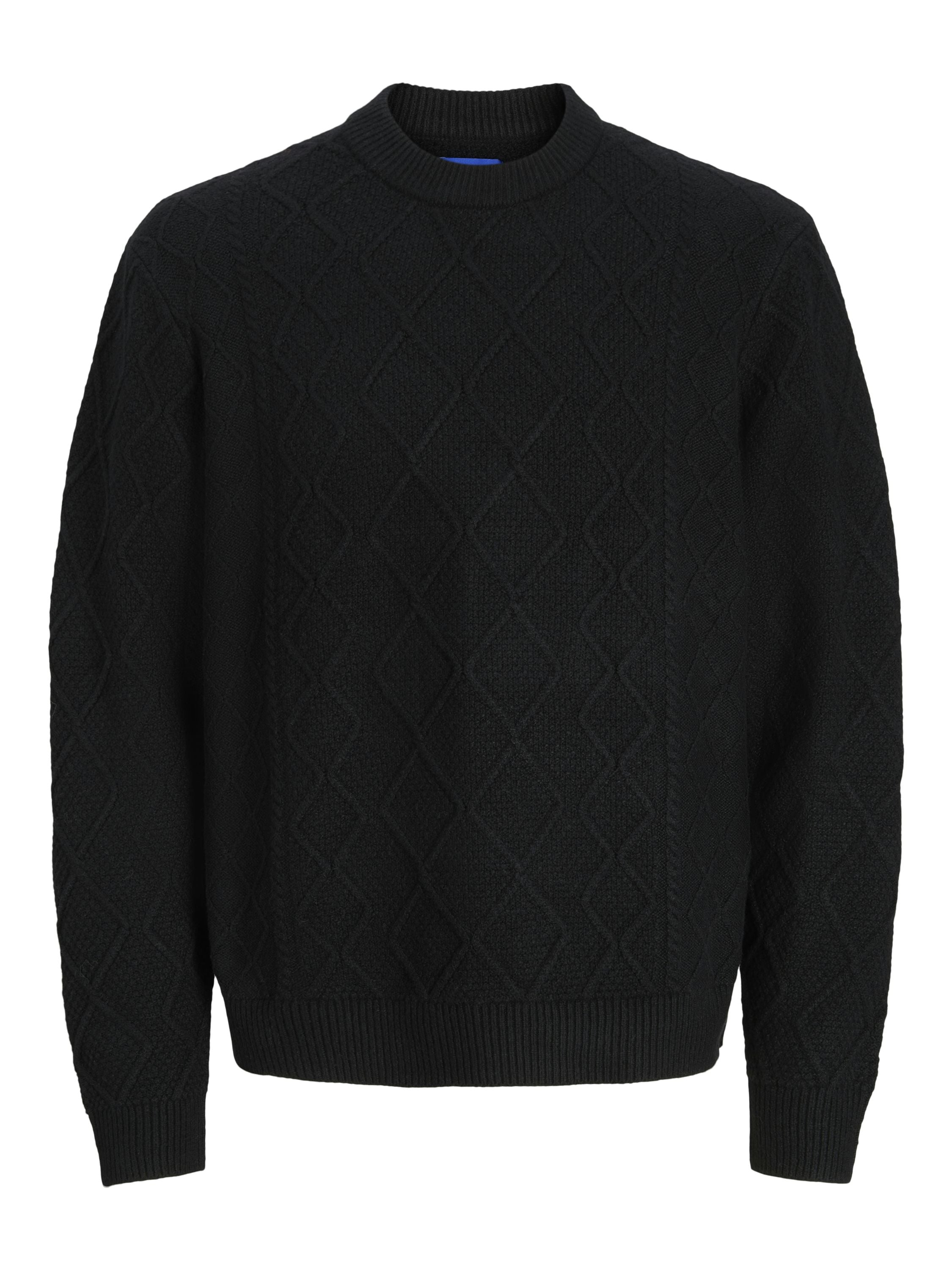 Strickpullover aus Baumwollmix - Black - Schwarz