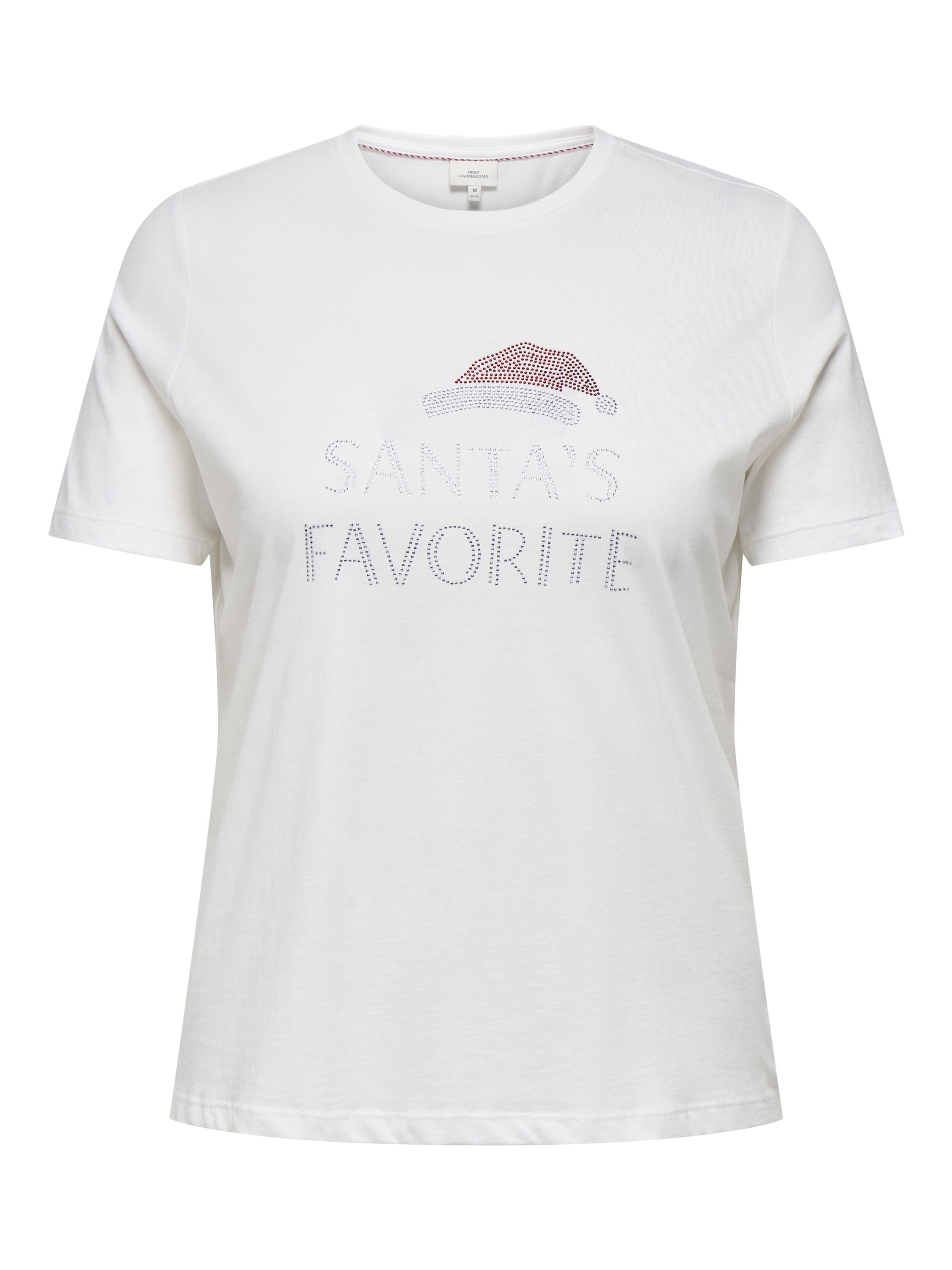 T-Shirt aus Bio-Baumwolle - Cloud Dancer/SANTAS FAVORITE - Weiß