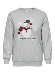 Sweatshirt aus Baumwollmix - Light Grey Melange/SNOWMAN - Grau