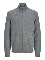 Strickjacke aus Wolle - Medium Grey Melange - Grau