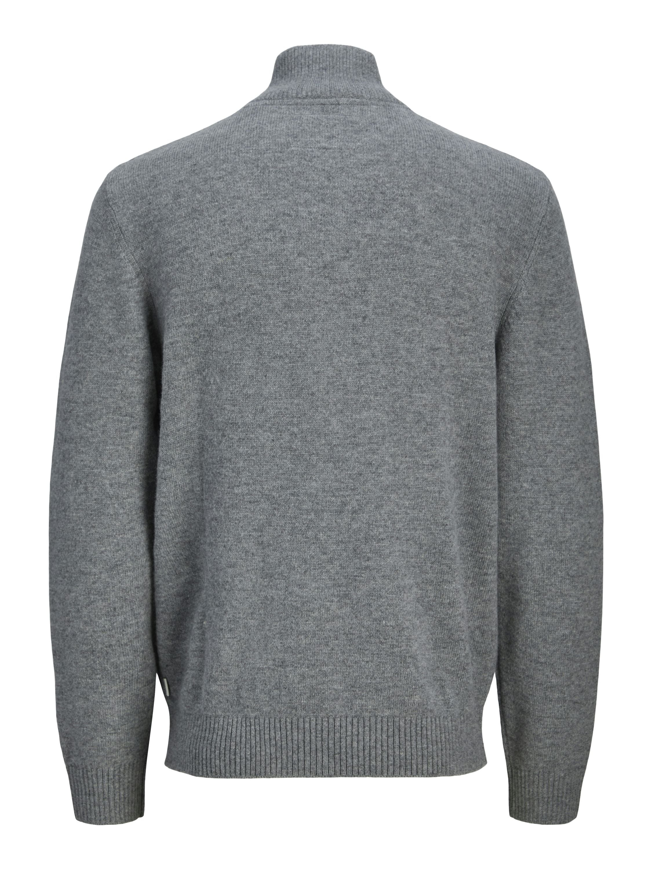 Strickjacke aus Wolle - Medium Grey Melange - Grau