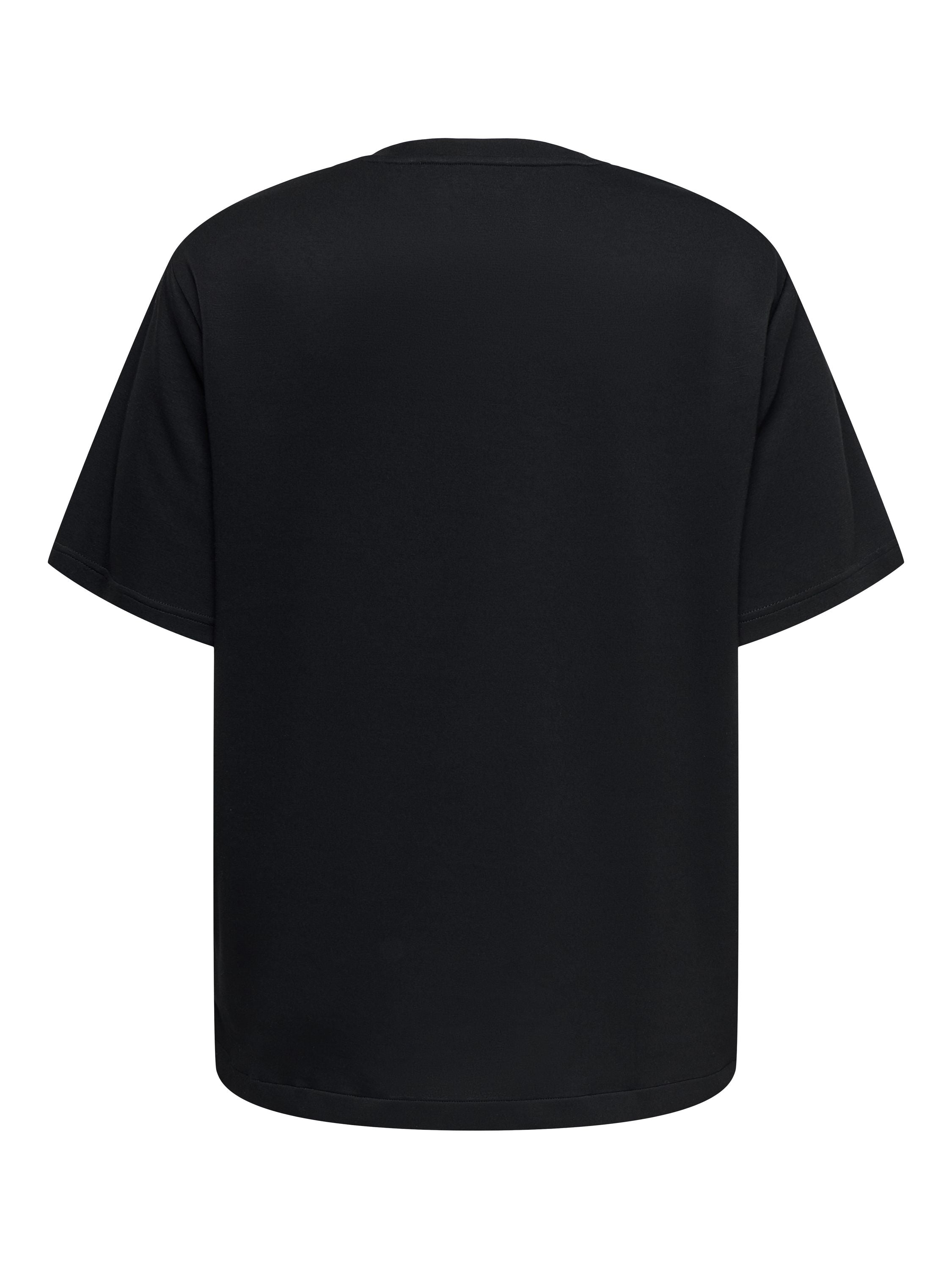 T-Shirt aus Viskosemix - Black - Schwarz