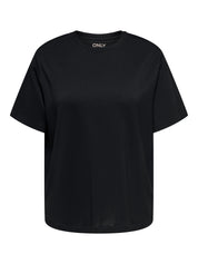 T-Shirt aus Viskosemix - Black - Schwarz