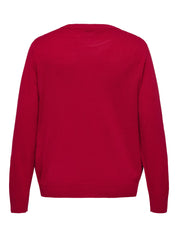 Strickpullover CARXMAS mit Pailletten - Salsa/Sequins antler - Rot