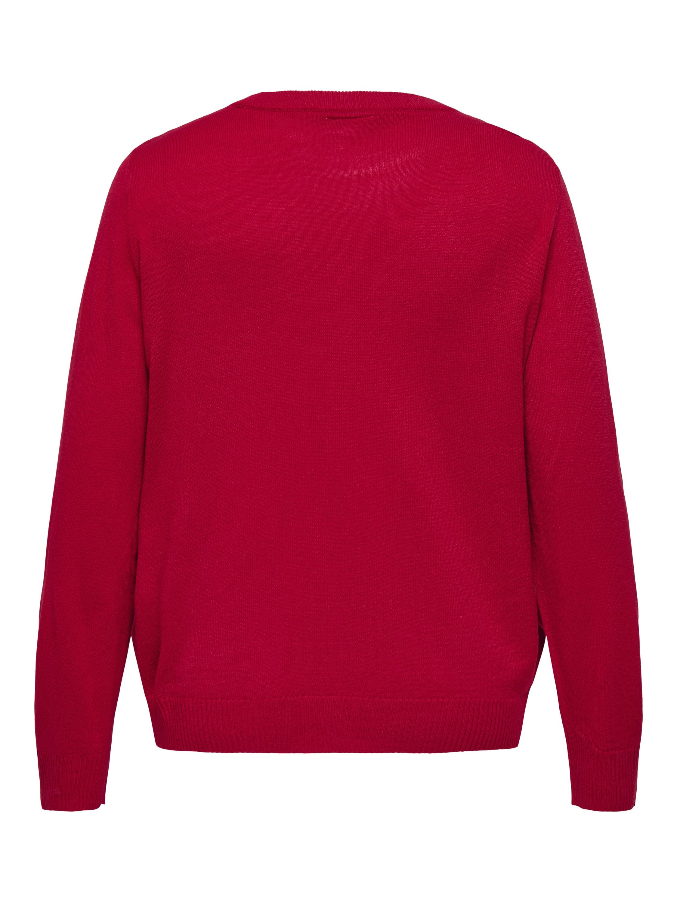Strickpullover CARXMAS mit Pailletten - Salsa/Sequins antler - Rot