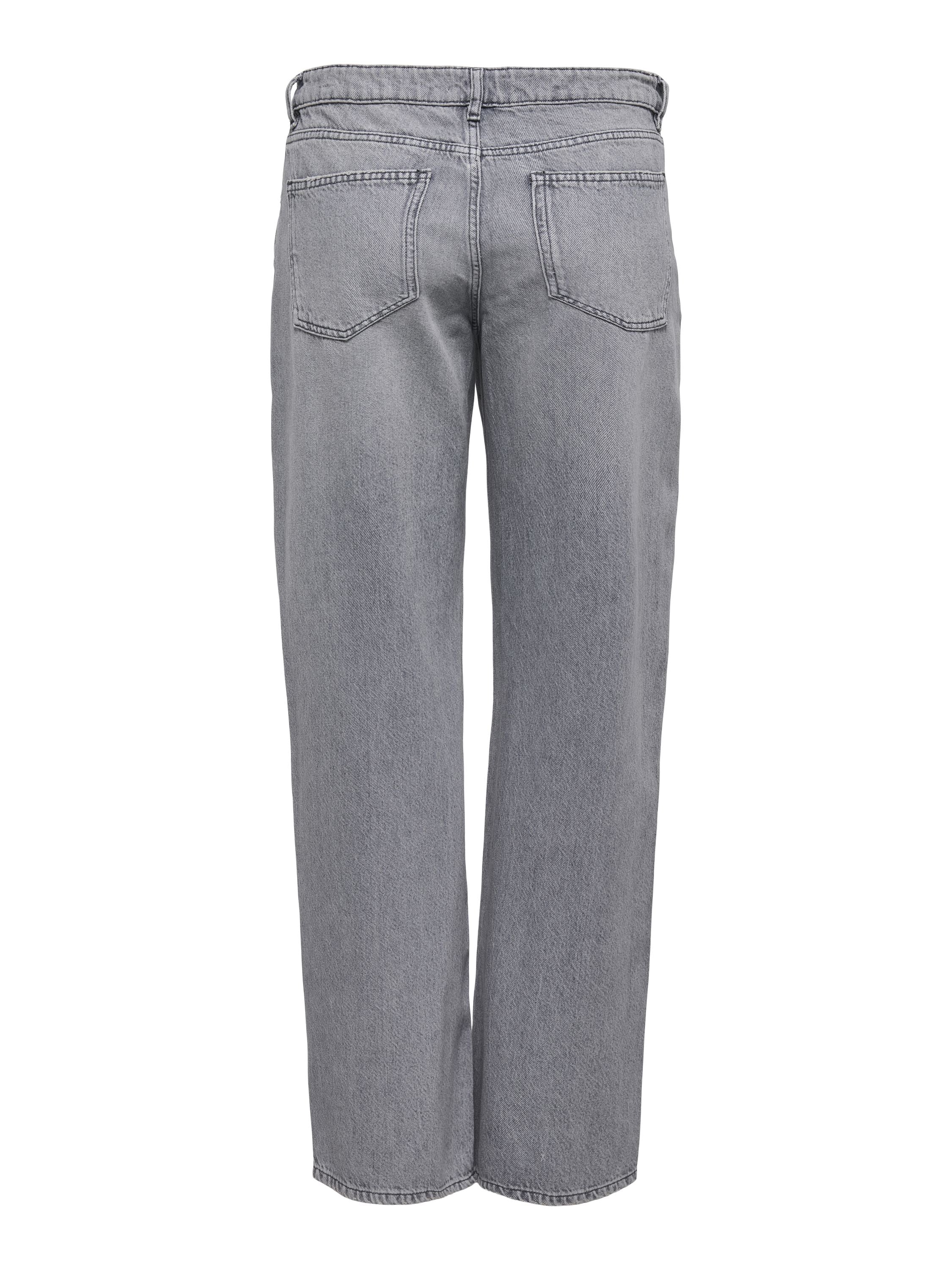 Jeans Wide Leg - Medium Grey Denim - Grau