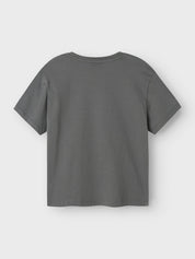 T-Shirt aus Bio-Baumwolle - Lava Smoke/W. JET STREAM PRINT - Grau