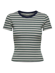 T-Shirt gestreift aus Baumwolle - Pineneedle/Ady stripe + detail - Rot