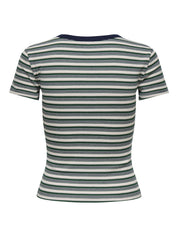 T-Shirt gestreift aus Baumwolle - Pineneedle/Ady stripe + detail - Rot