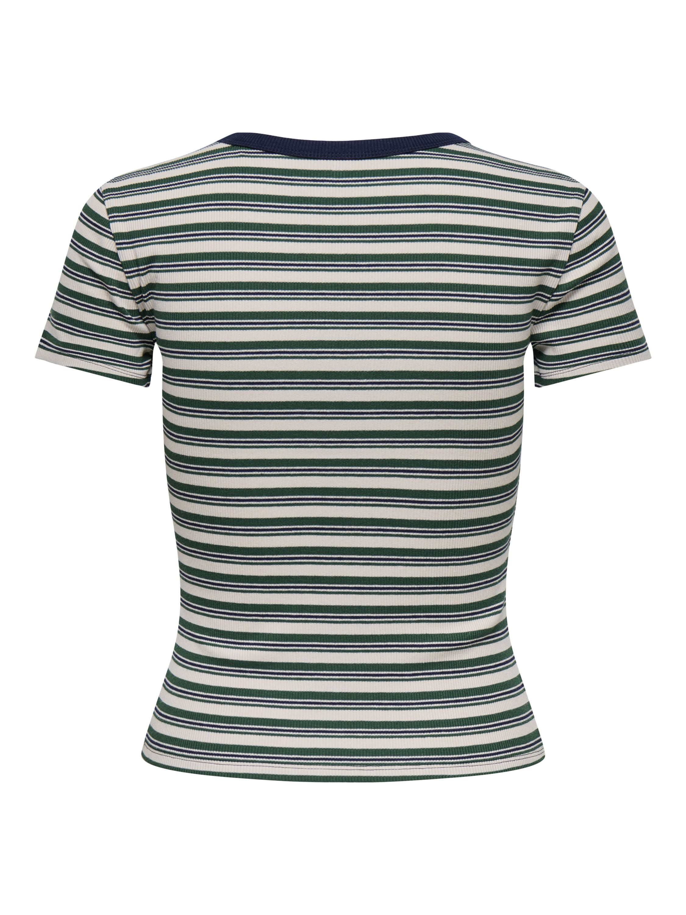 T-Shirt gestreift aus Baumwolle - Pineneedle/Ady stripe + detail - Rot