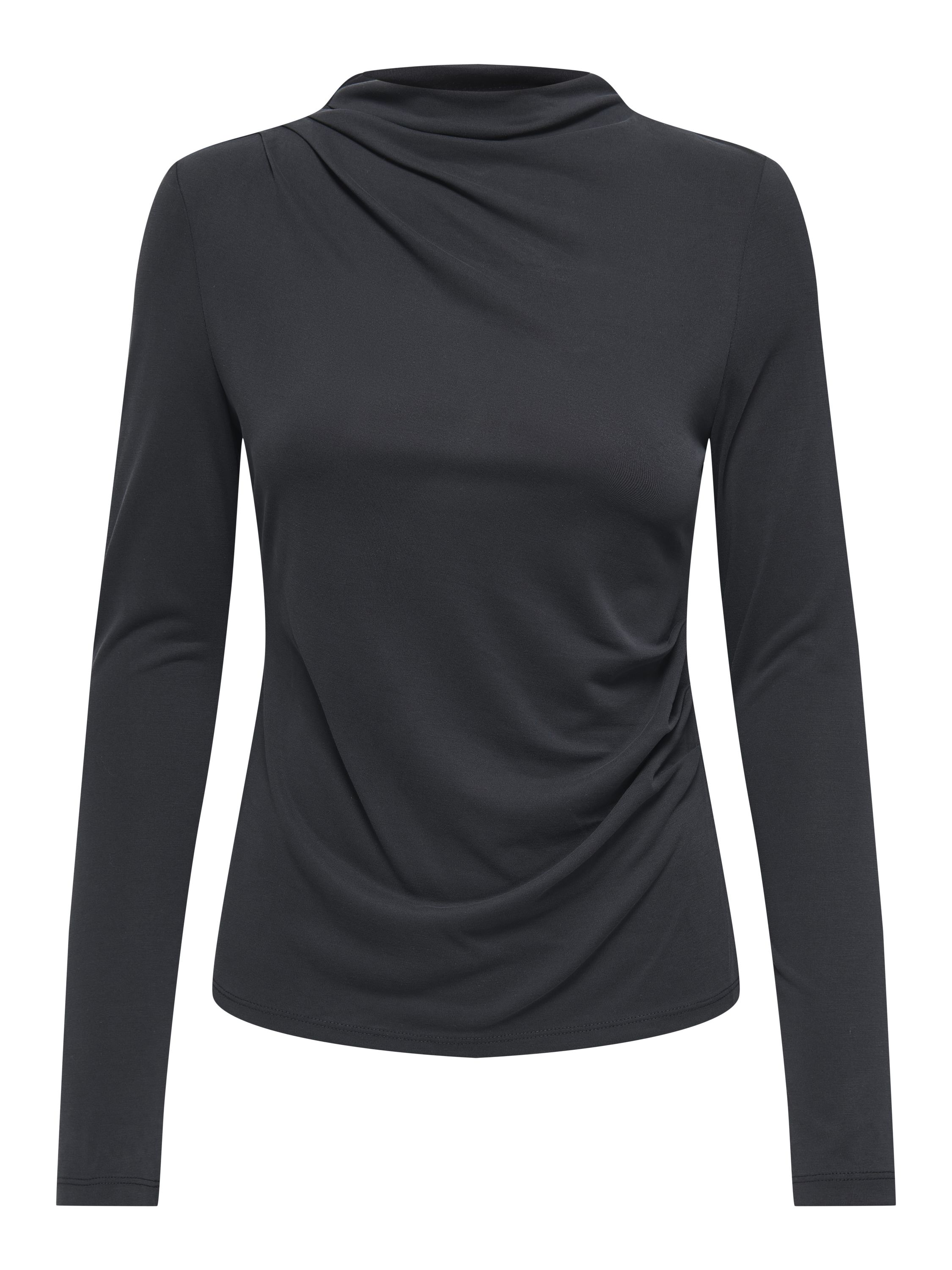 Langarmshirt aus Modalmix - Black - Schwarz