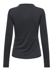 Langarmshirt aus Modalmix - Black - Schwarz