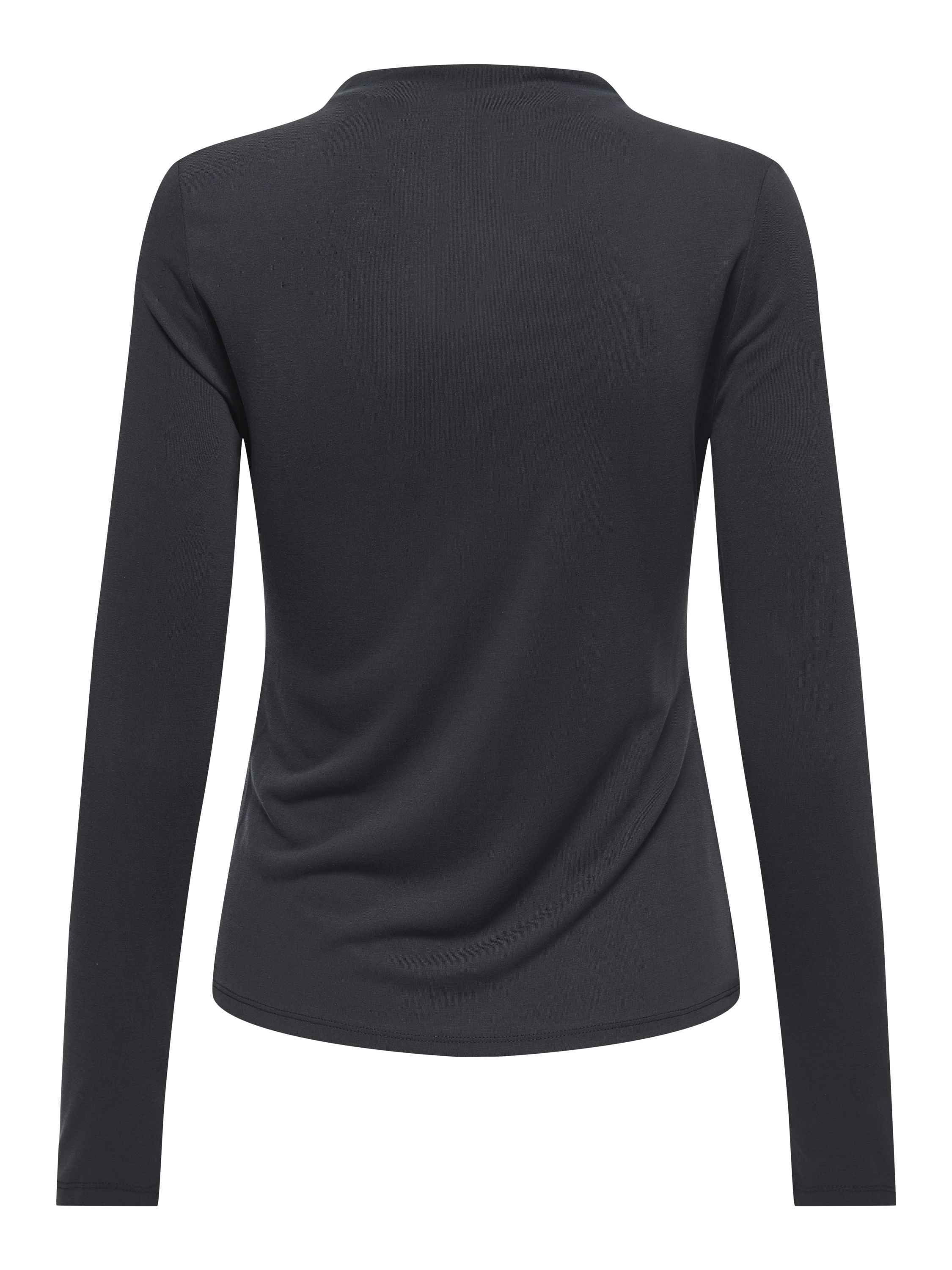 Langarmshirt aus Modalmix - Black - Schwarz