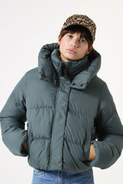 Winterjacke gesteppt mit Kapuze - 2942-xanadu - Grün