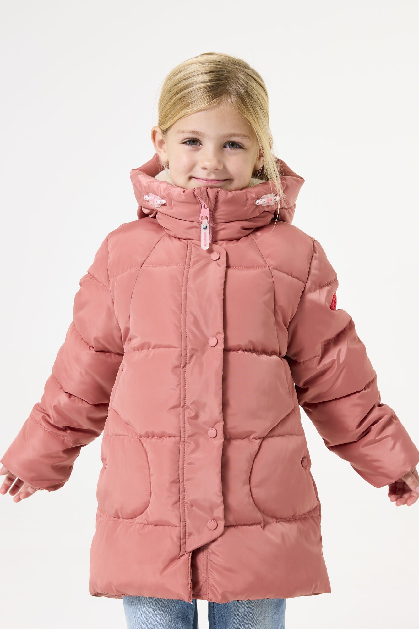 Steppmantel mit Kapuze - 7525-dark blush - Orange