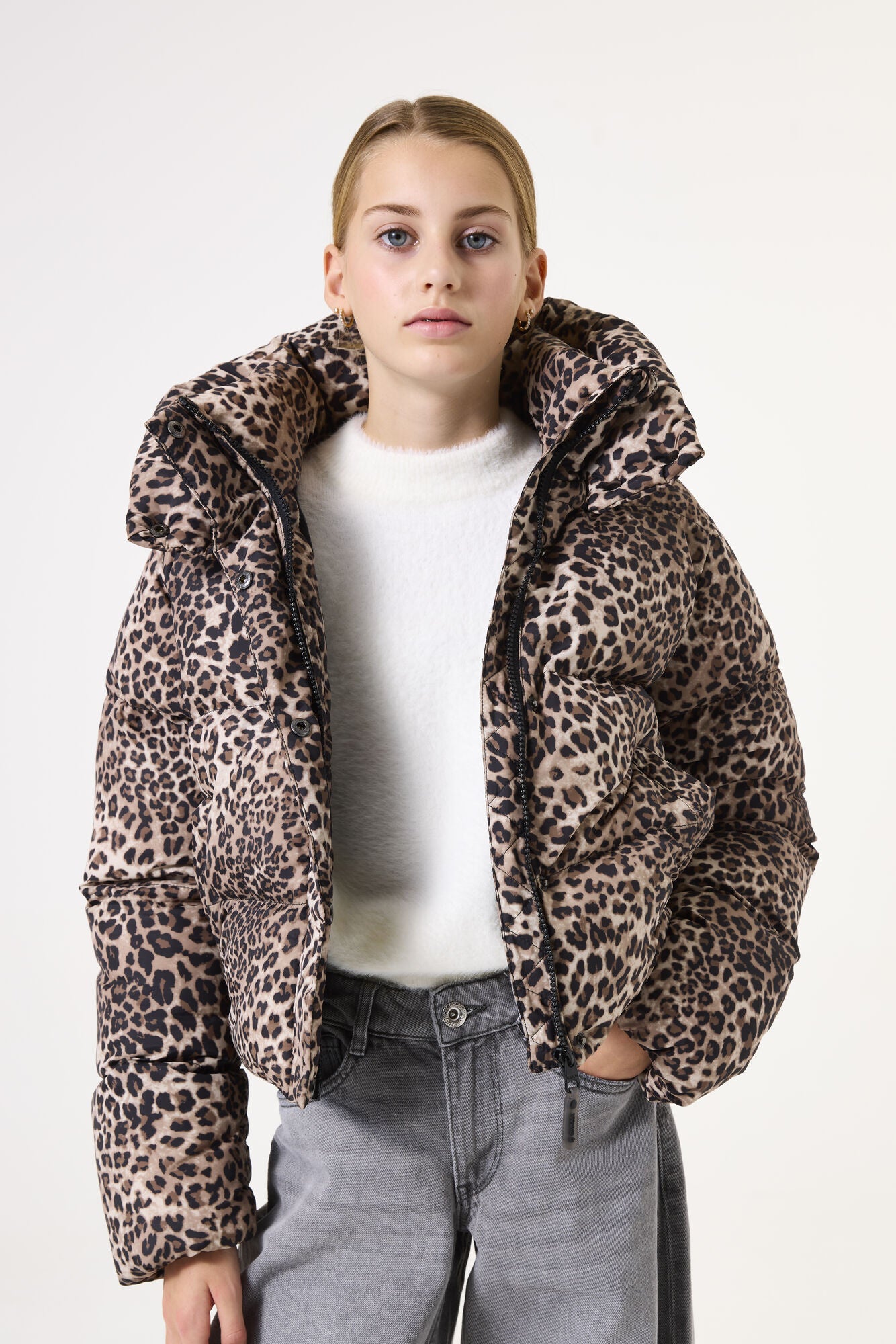 Winterjacke mit Animalprint - 60-black - Schwarz