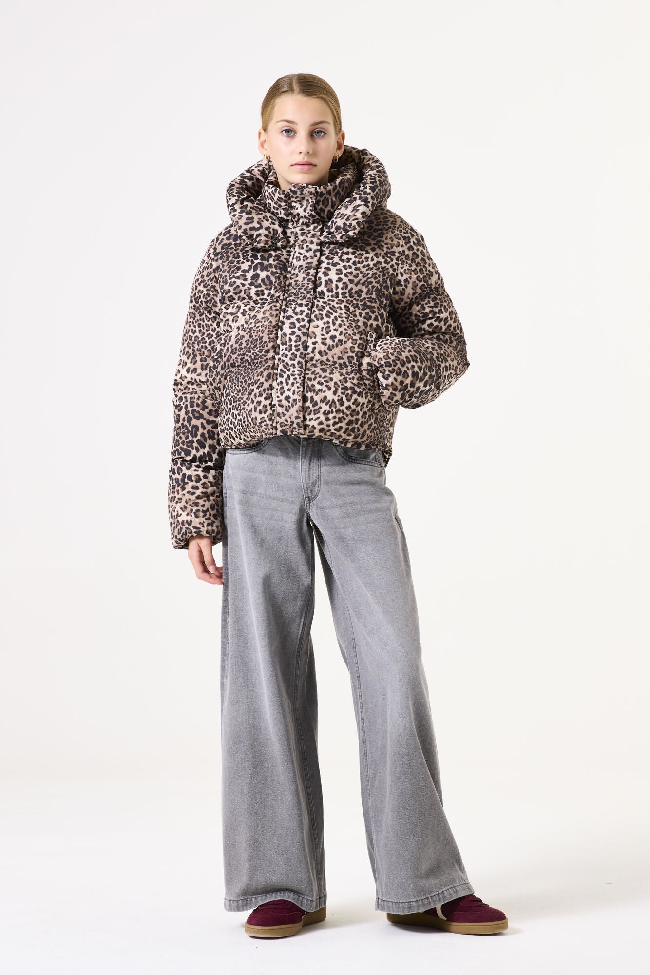 Winterjacke mit Animalprint - 60-black - Schwarz